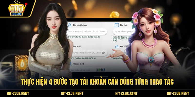 Thực hiện 4 bước tạo tài khoản cần đúng từng thao tác